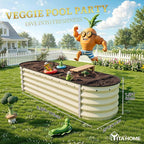 YITAHOME 17" Tall 6 in 1 Large Raised Garden Bed Kit, 6.5x2x1.4ft Galvanized - Image 7