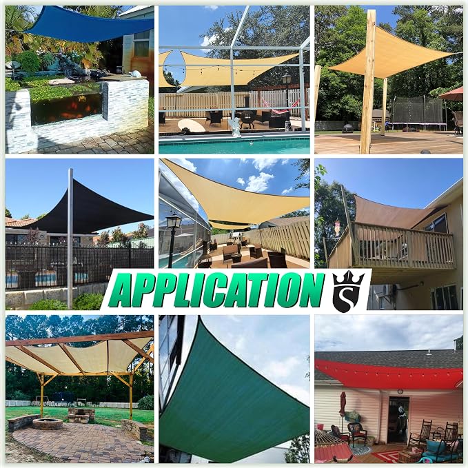 Royal Shade 16' x 20' White Rectangle Sun Shade Sail Canopy Outdoor Patio - Image 5