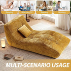 Chaise Lounge Chair with Curved Back, Modern Upholstered Recliner Sofa - Image 5