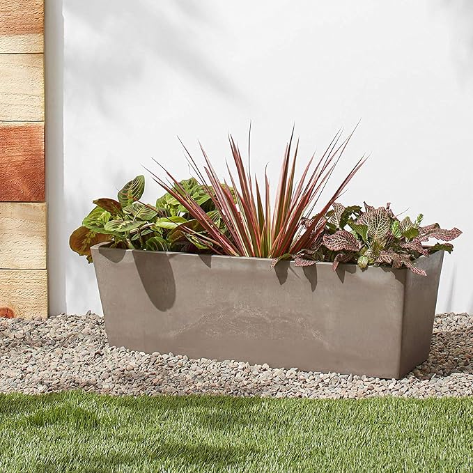 Arcadia Garden Products U65TP Plastic/Stone/Wood Composite Simplicity Window Box - Image 4