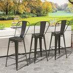 COSTWAY Metal Bar stools Set of 4, - Image 10