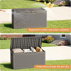 Greesum 100 Gallon Resin Deck Box Large Outdoor Storage Boxes - Image 4