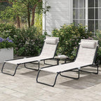 Outsunny Folding Chaise Lounge Chair Set of 2, Patio Sun Tanning Chair - Image 2