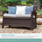 Suncast Outdoor Wicker Love Seat - Image 4