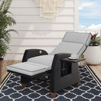 Grand patio Outdoor Recliner Chair Patio 150° Lay Flat Recliner by GrandPatio