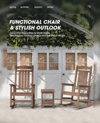 KINGYES HDPE Rocking Chairs Outdoor, Patio Rocking Chairs - Image 4