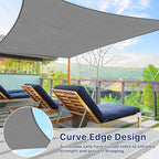 12'x12' Sun Shade Sail, UV Protection Outdoor Shade, Curved Tear Resistant - Image 5