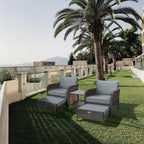 LEVELEVE Balcony Furniture 5 Piece Patio Conversation Set, PE Wicker Rattan - Image 8