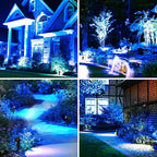 Blue Solar Spot Lights Outdoor, 2 Pack Solar Landscape Spotlights IP65 - Image 2