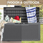 Devoko 100 Gallon Waterproof Large Resin Deck Box Indoor Outdoor Lockable - Image 8