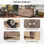 Outsunny PE Rattan Outdoor Storage Cabinet, Wicker Outdoor Bar Table Kitchen - Image 8