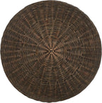 SAFAVIEH Home Collection Ruxton Dark Brown Rattan Round Coffee Table Ottoman - Image 5