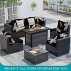 14Pcs Stretch Patio Cushion Covers, Outdoor Couch Covers Replacement, Outdoor - Image 4