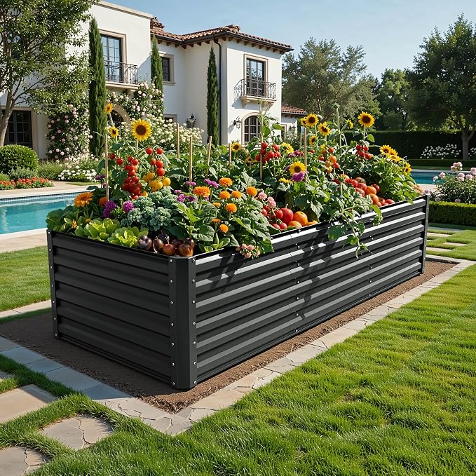 YITAHOME 6pcs 8x4x2 ft Galvanized Raised Garden Bed Kit, Large Metal Planter Box - Image 2