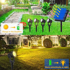 T-SUNUS Solar Christmas Spotlight Outdoor Warm White 3000K, 4-in-1 Spot Lights - Image 2
