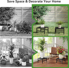 IBUYKE 2 Pack Metal Plant Stand Indoor Outdoor, Heavy Duty Small Flower Pot - Image 5