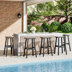 NUNU LAB HDPE Weatherproof Bar Stools Set of 2-29 Inch Bar Height Stools - Image 2