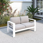 Solaste Outdoor Loveseat Aluminum Patio Furniture Sofa, All-Weather Metal by Solaste