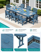 SERWALL 9 Piece Outdoor Dining Set - Image 4