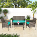 FDW Outdoor Patio Furniture Set Wicker Patio Set PE Rattan Furniture Bistro Set - Image 2