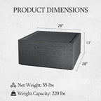 UPHA Outdoor Square Coffee Table, Small Modern Minimalist Accent Tables - Image 2