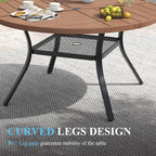 VICLLAX Patio Table and Chair Set of 6, All Weather Metal Round Outdoor Dining - Image 6