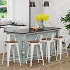 Yongchuang 24 inch Metal Bar Stools Set of 4 Counter Height Barstools Farmhouse - Image 2