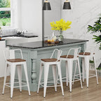 Yongchuang 30 inch Metal Bar Stools Set of 4 Bar Height Barstools - Image 2