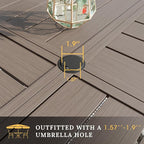VICLLAX Round Patio Table with Adjustable Umbrella Hole - Image 4