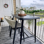 PURPLE LEAF Outdoor Counter Height Bar Table Rectangular Patio Pub Table by PURPLELEAF