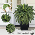 42" Artificial Boston Fern Large Bush Plants, 2 Bundles of Fake Ferns - Image 3