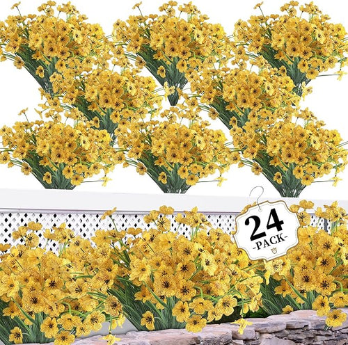 24 Yellow Bundles Artificial Flowers by ColoPlay