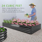 12x2x1FT Galvanized Raised Garden Bed Kit, Vegetable Boxes-Rectangle Metal - Image 7
