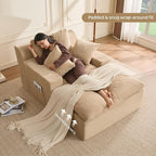 63" Chaise Lounge Chair Indoor, Set of Convertible Sleeper Sofa Couch - Image 5