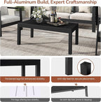 Wisteria Lane Aluminum Outdoor Coffee Table, Water-Resistant Metal Patio Side - Image 4