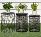 HFHOME Set of 3 Heavy-Duty Round End Table, Side Table, Coffee Table by HFHOME
