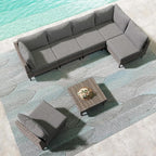 LAUSAINT HOME Outdoor Patio Furniture, 7 Piece Outdoor Sectional Sofa PE Rattan - Image 8