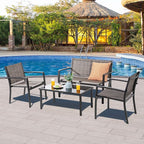 Vongrasig 4-Piece Modern Metal Textilene Patio Furniture Set - Image 2