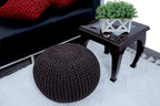 FRELISH DECOR Round Pouf Ottoman Hand Knitted 100% Cotton Pouf Foot Stool - Image 6