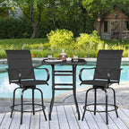 Yaheetech 2 Piece Patio Swivel Bar Stools Texteline Bistro Chairs - Image 4