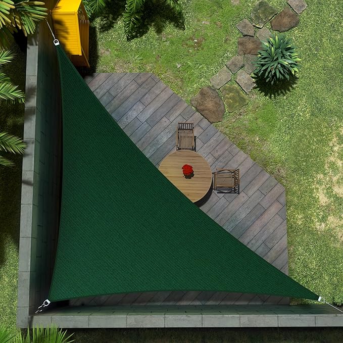 Amgo Custom Size 20' x 20' x 28.3' Green Right Triangle Sun Shade Sail UPF50+ by Amgo