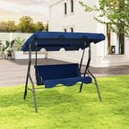 Porch Swing Outdoor, 3 Person Patio Swing w/Removable Cushion, Stand & - Image 2