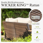 Sophia & William Outdoor Patio Furniture Set High Back Wicker Sofa All-Weather - Image 3