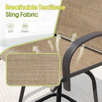 Devoko Patio Swivel Bar Set 3 Pieces Patio High Top Bar Table and Stools Chairs - Image 6