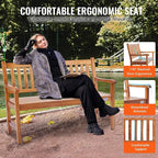 VEVOR Wood Outdoor Bench, 2-Person Garden Bench - Image 6