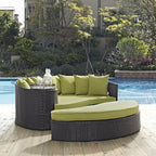 Modway Convene Wicker Rattan Outdoor Patio Poolside Sectional Sofa Daybed - Image 2