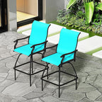 LEVELEVE Patio Bar Set 4pcs Swivel Bar Stools Outdoor Bistro Textilene - Image 2