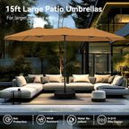 PHI VILLA 15ft Large Patio Umbrellas - Image 3