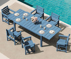 SERWALL 7-Piece Patio Dining Sets, All Weather HDPE Outdoor Furniture Set by SERWALL