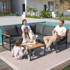 Metal Patio Furniture Set, 6 Pieces Outdoor Sectional Sofa Set - Image 3